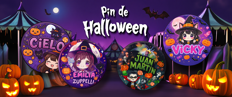 Cabecera de Halloween con calabazas y fantasmas