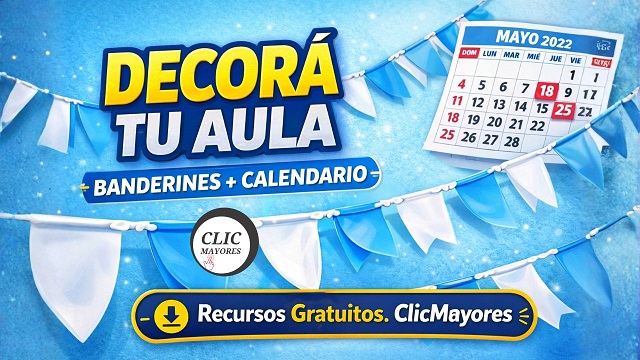 Banderines y Calendario Escolar de Mayo