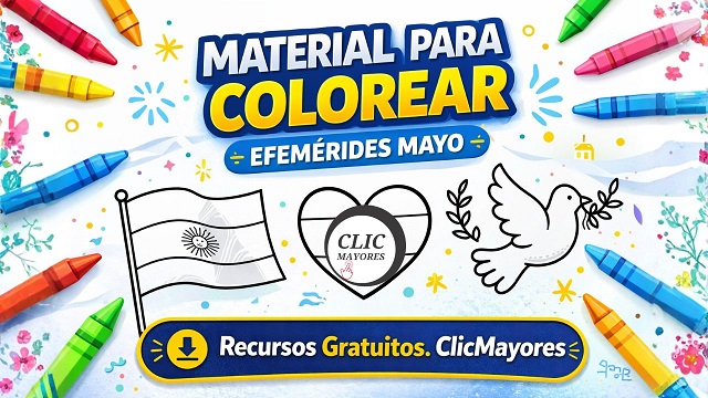 Efemérides de Mayo para colorear