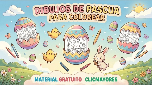 Cabecera Huevos de Pascua para Colorear