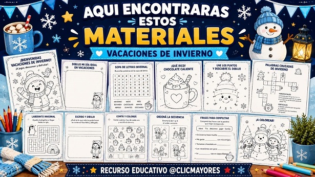 Uso del material escolar de invierno en el aula
